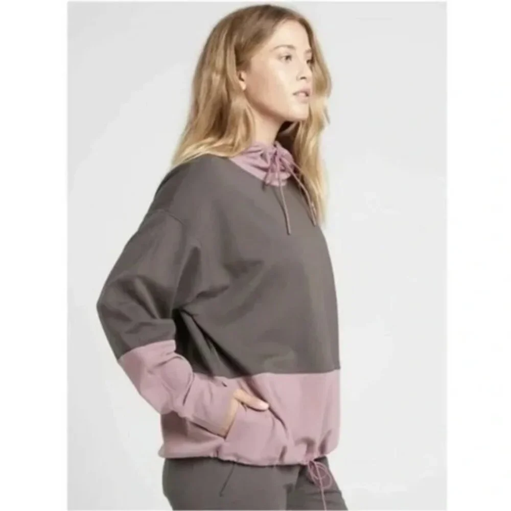 Athleta Hermosa mock neck sweatshirt drawstring size‎ med